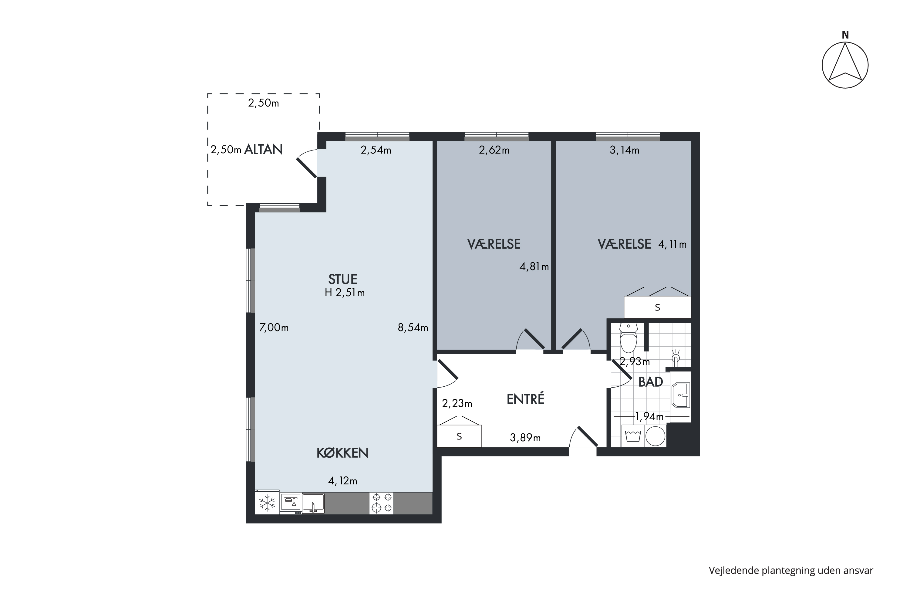 Plantegning — Marbæk Park 42, 3. sal, lejl. 3, 2750 Ballerup